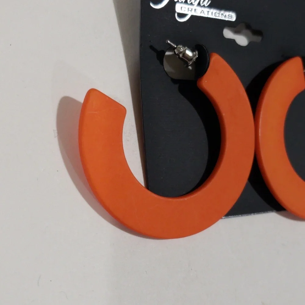 Elegant Red Orange Open 1.75-in Hoop Earrings - Stylish Women's Fashion Jewelry
